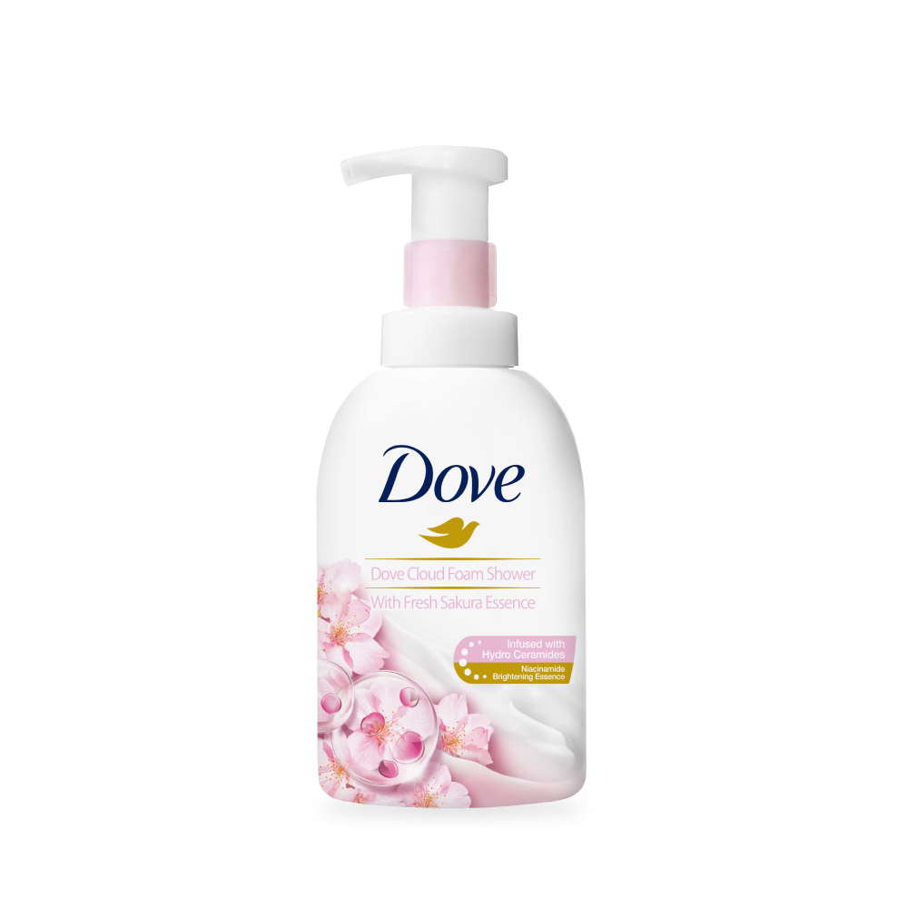 DOVE Cloud Foam Body Wash 400ml - Sakura / Deep Moisture / Peach / Blueberry for Sabun Mandi