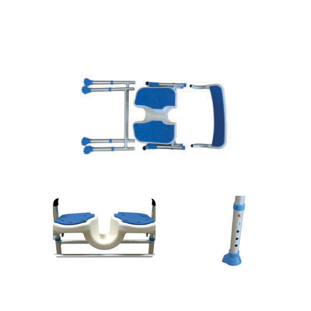 MAXWELL Easyfold Adjustable U-Shaped Shower Chair for Kerusi Roda Commode