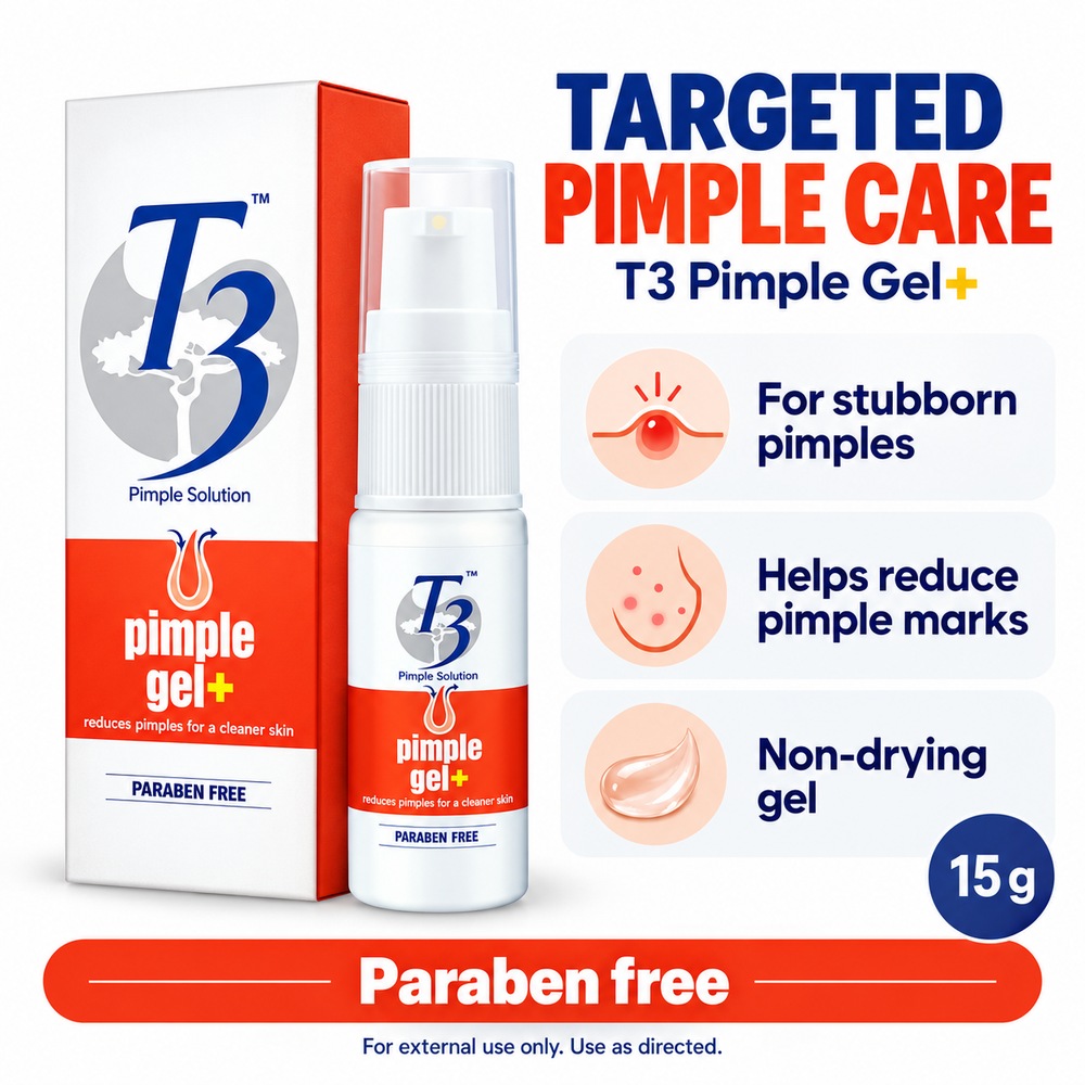 T3 Pimple Gel Plus 15g for Acne Gel, Acne Spot Care for Pimple Marks, Gel Jerawat
