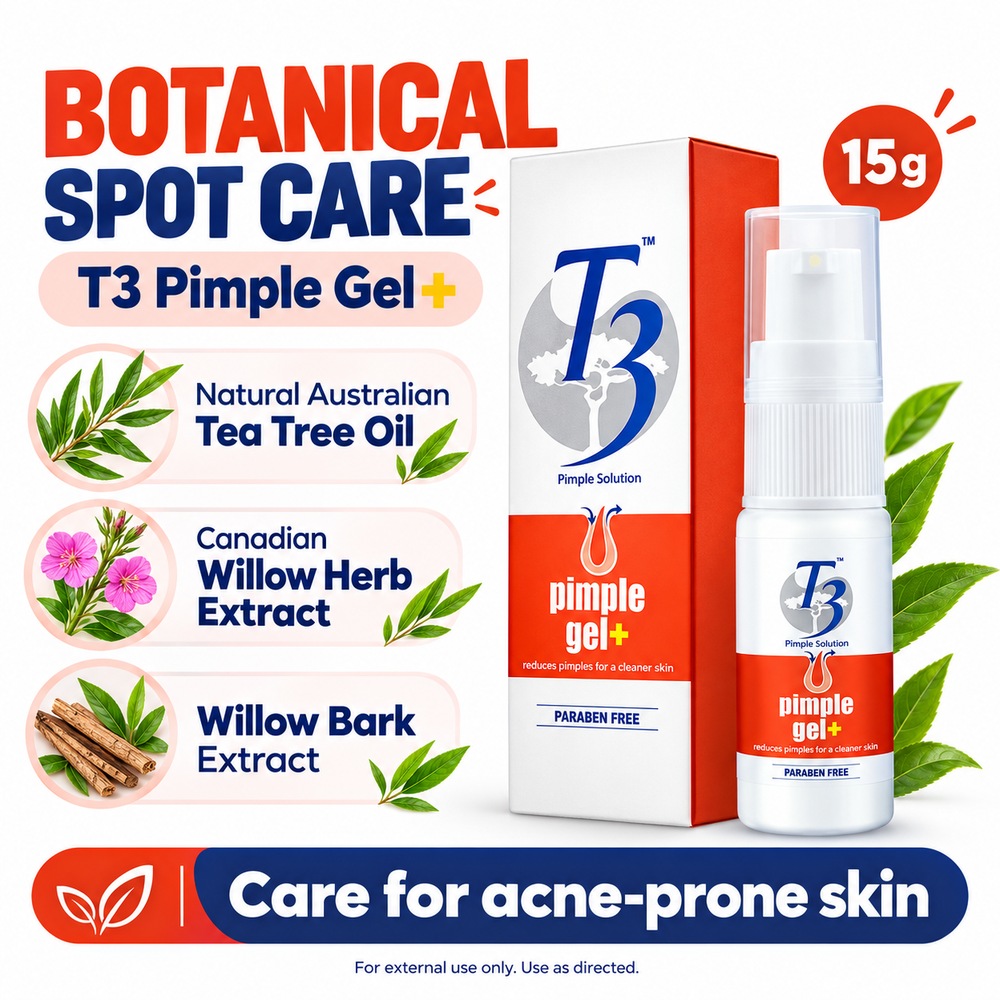 T3 Pimple Gel Plus 15g for Acne Gel, Acne Spot Care for Pimple Marks, Gel Jerawat