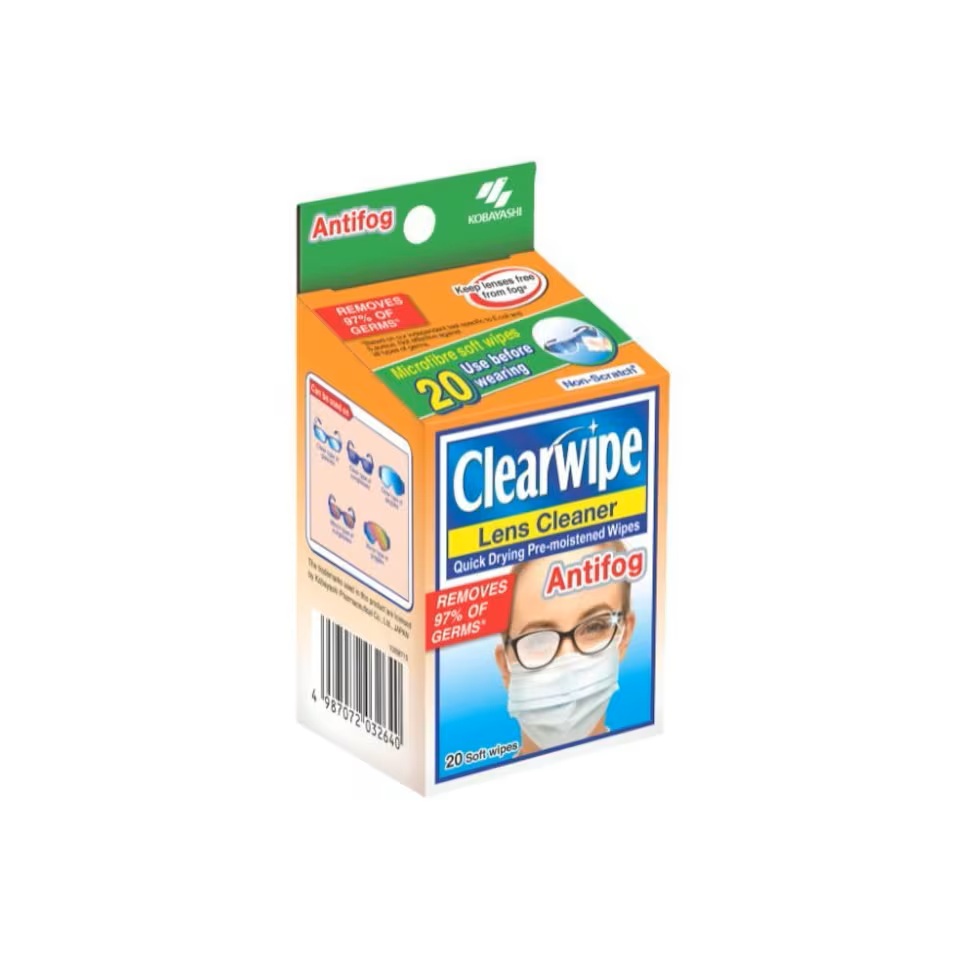 CLEARWIPE Lens Cleaner Antifog 20's for Lens Cleansing Wipes, Tisu Cermin Mata