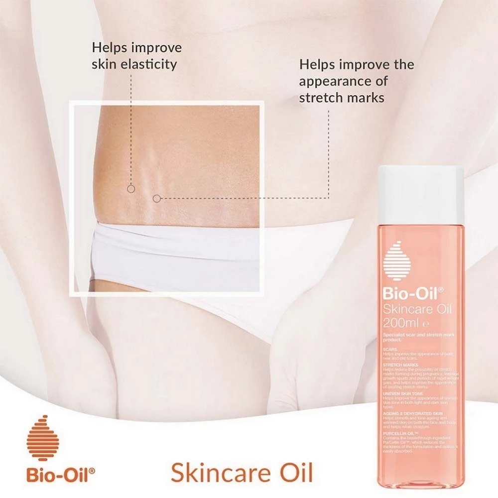BIO-OIL Skincare Oil 200ml for Stretch Mark Oil, Minyak Penjagaan Parut
