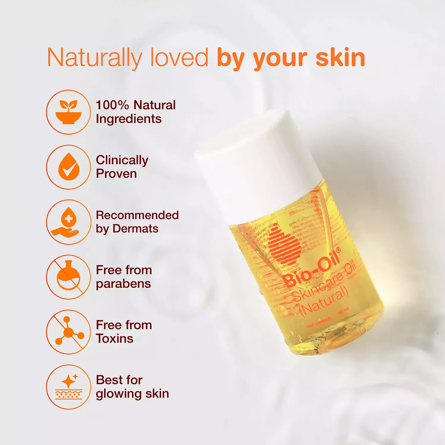 BIO-OIL Skincare Oil (Natural) 60ml for Minyak Parut, Stretch Mark Oil