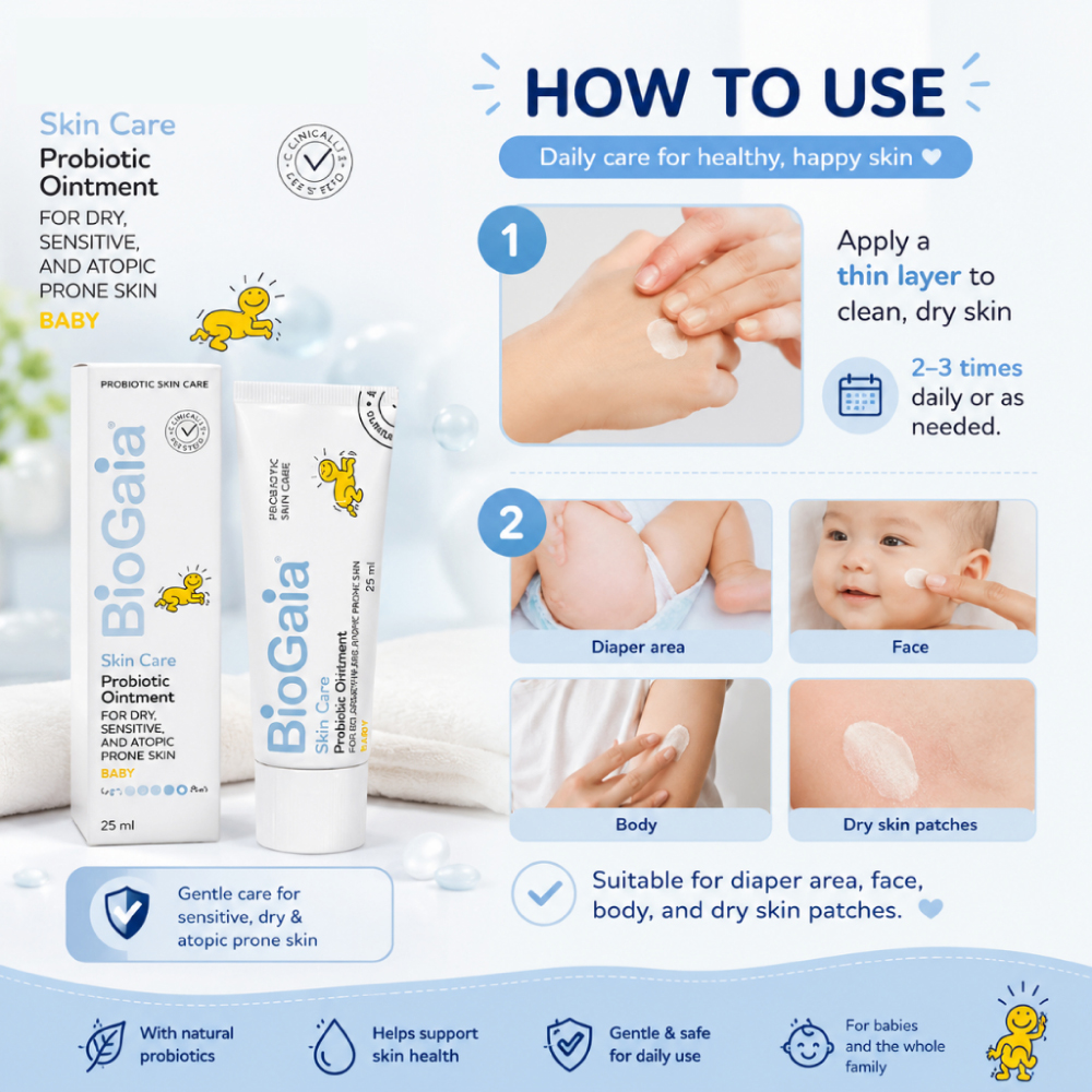 BIOGAIA Skin Care Probiotic Ointment 25ml for Baby Ointment, Baby Sensetive Skin Ointment