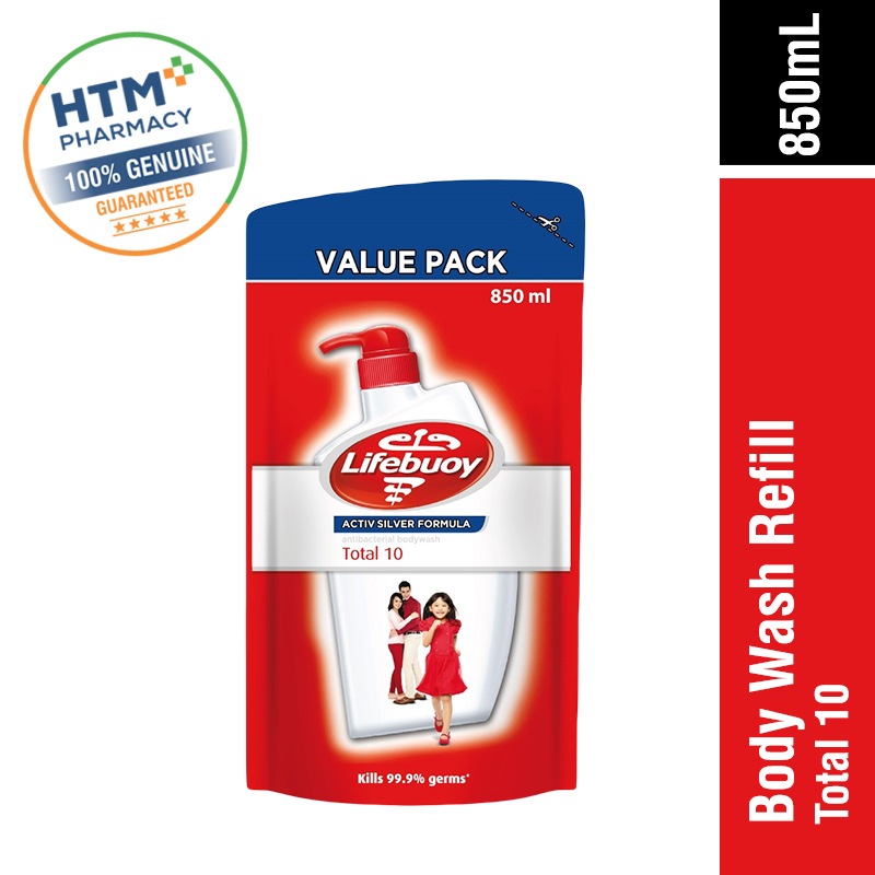 LIFEBUOY BODYWASH REFILL 850ML - TOTAL 10