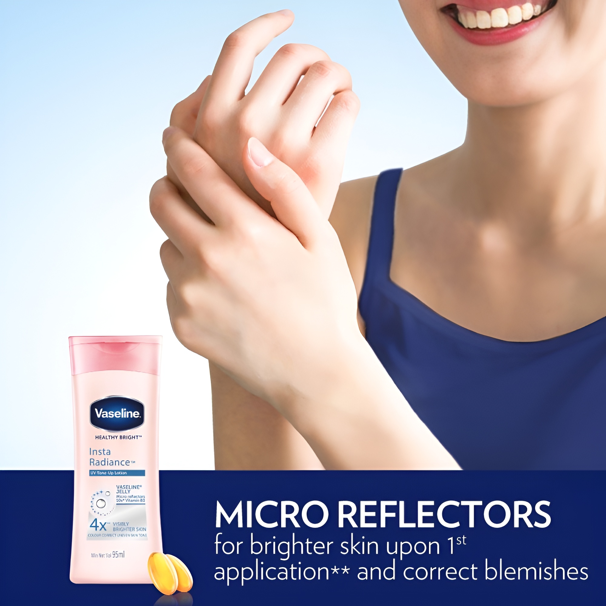 VASELINE Healthy Bright Insta Radiance UV Tone-Up Lotion 350ml, 提亮润肤乳, 防紫外线