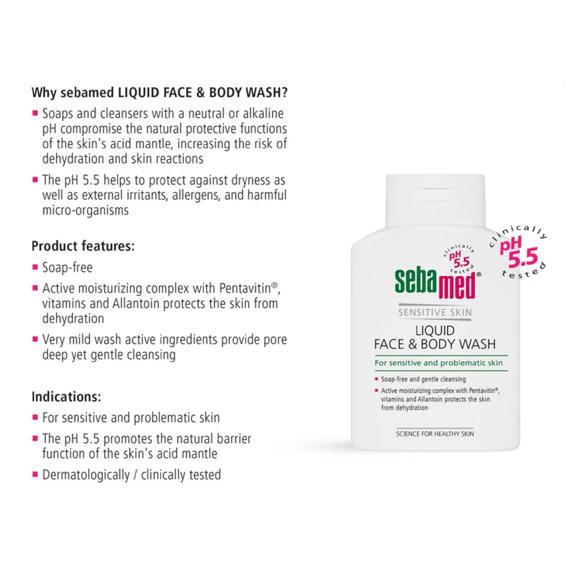 SEBAMED Liquid Cleanser Face & Body Wash 200ml for Sabun Baby, Sabun Badan, Sabun Mandi, 沐浴露