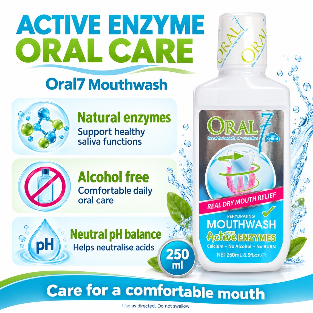ORAL7 Rehydrating Mouthwash 250ml with Xylitol, Oralseven Mouthwash, Ubat Kumur Mulut