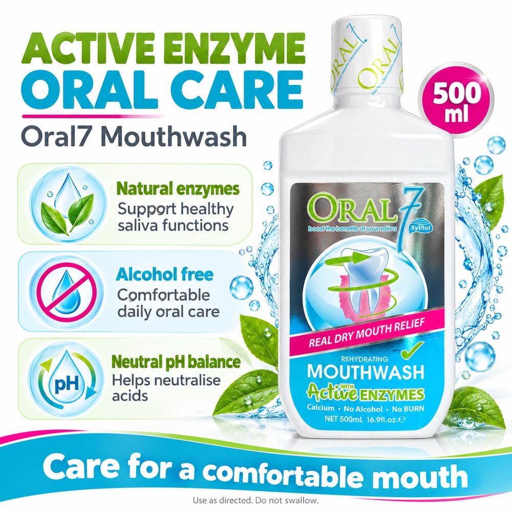 ORAL7 Rehydrating Mouthwash 500ml for Ubat Kumur Mulut, Dry Mouth Care, Mulut Kering, Oralseven