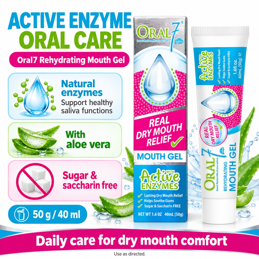 ORAL7 Rehydrating Mouth Gel 50g with Active Enzyme for Gel Mulut, Oralseven Mouth Gel