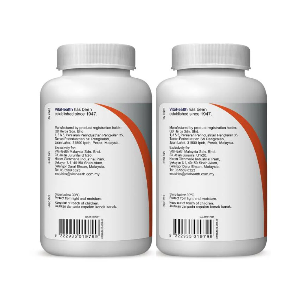 VITAHEALTH Ut-ease 120's x2 - Cranberry ,Saw Palmetto, Urinary