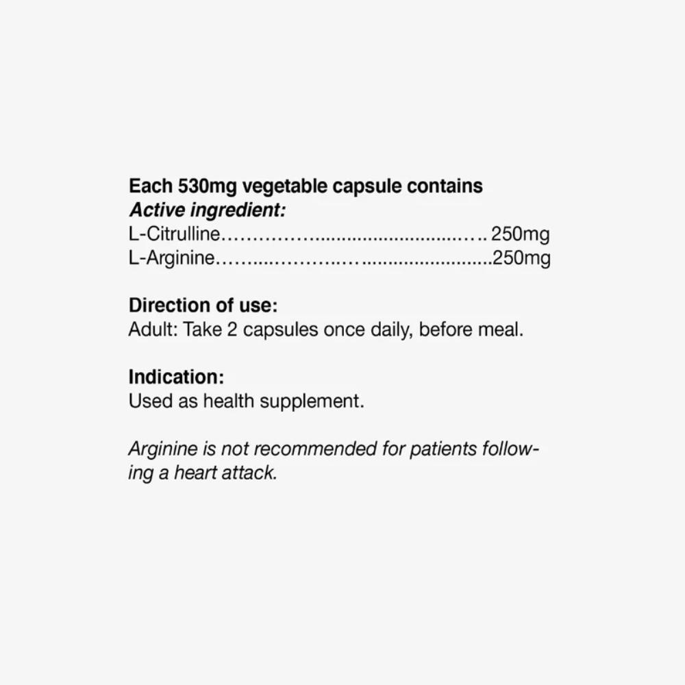 Vitamode L-Arginine Plus L-Citrulline Cap 60's