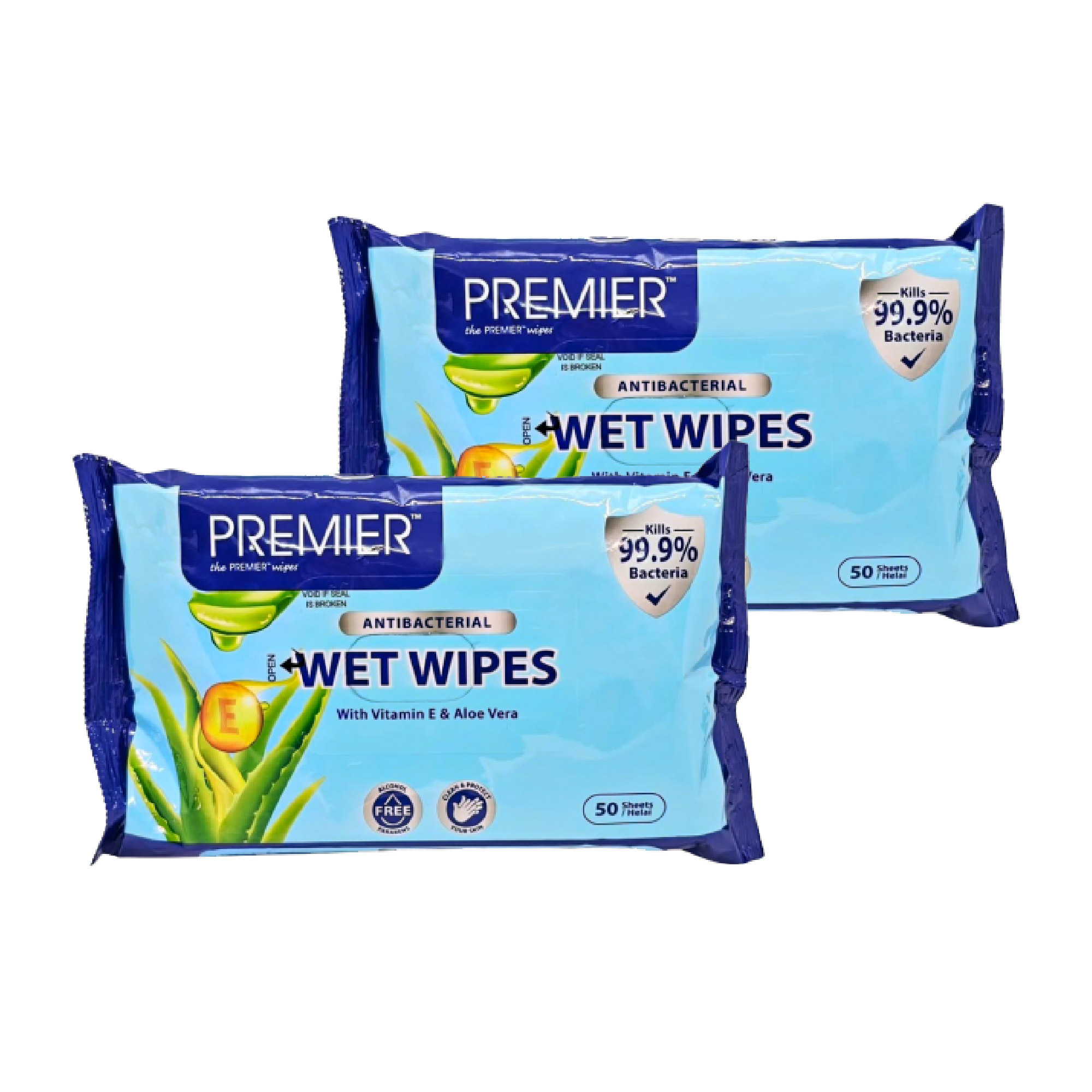 PREMIER Sanitizing Wipes 50's x 2