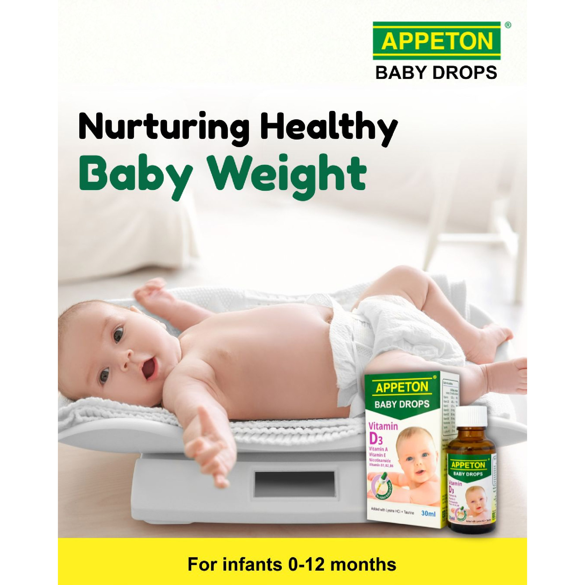 Appeton Baby Drops 30ml (with Multivatiamins, Lysine HCI + Taurine)