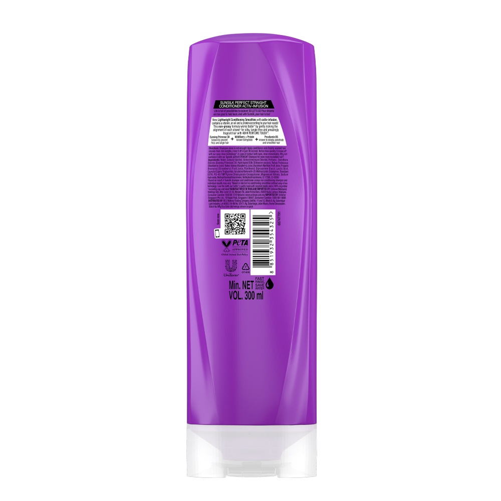 SUNSILK Conditioner Perfect Straight 300ml for Hair Smoothing Conditioner, 直顺发质护理, 毛躁发质适用