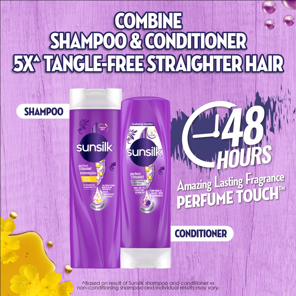 SUNSILK Conditioner Perfect Straight 300ml for Hair Smoothing Conditioner, 直顺发质护理, 毛躁发质适用
