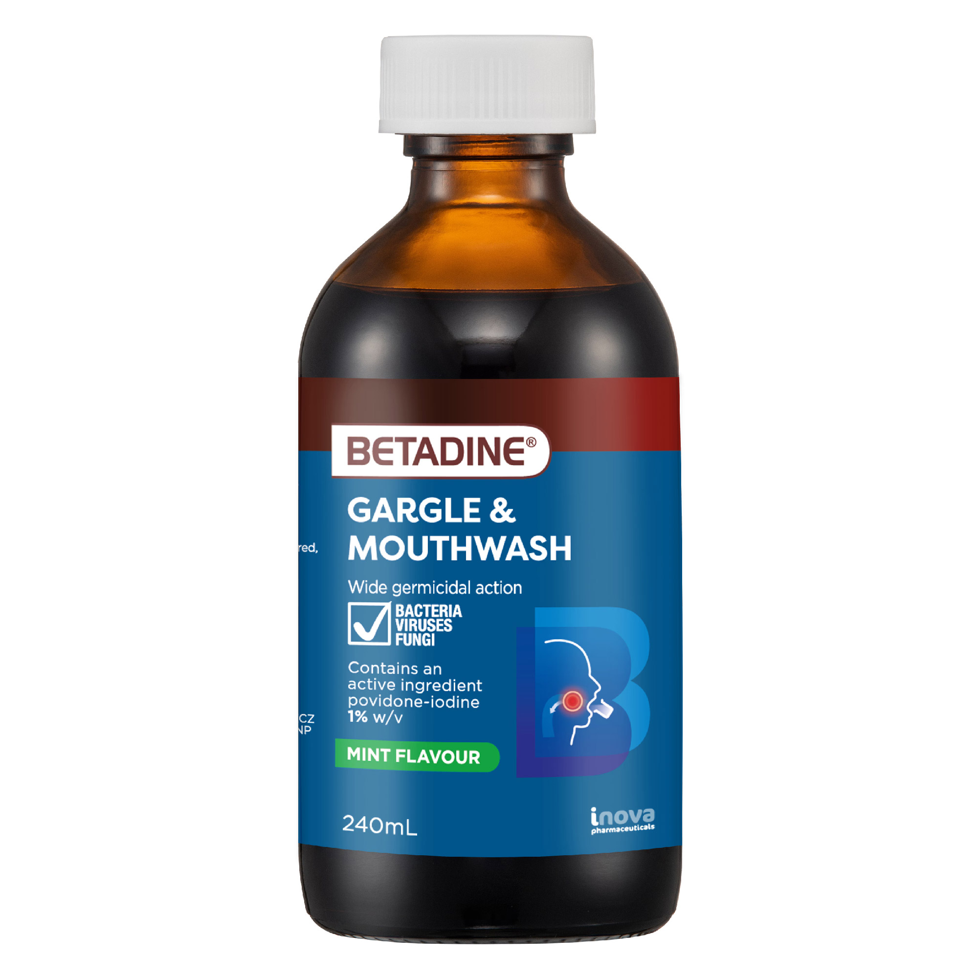 BETADINE Gargle & Mouthwash 240ml for Oral, Oral Hygiene