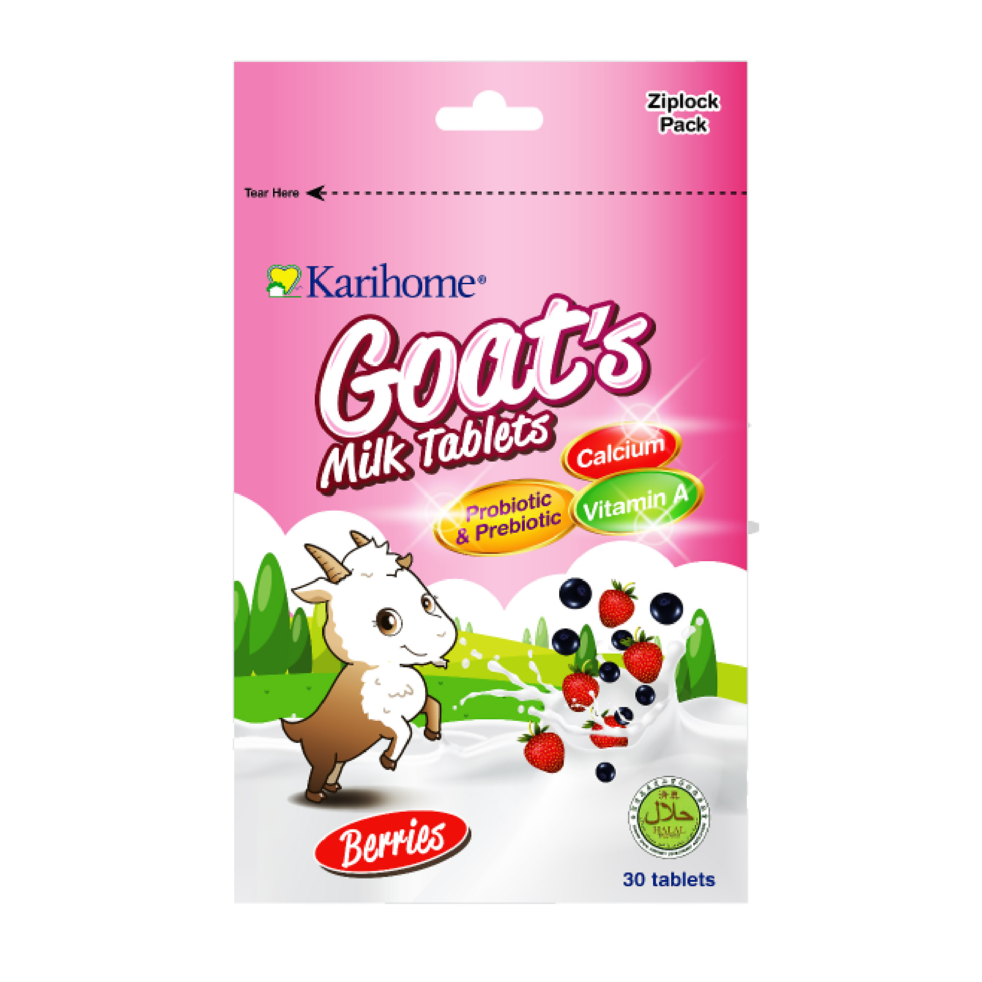 KARIHOME Goat's Milk Sweeties 30's - Berries, 莓果口味, 羊奶糖, Gula Perisa beri, Snek Gula Susu Kambing