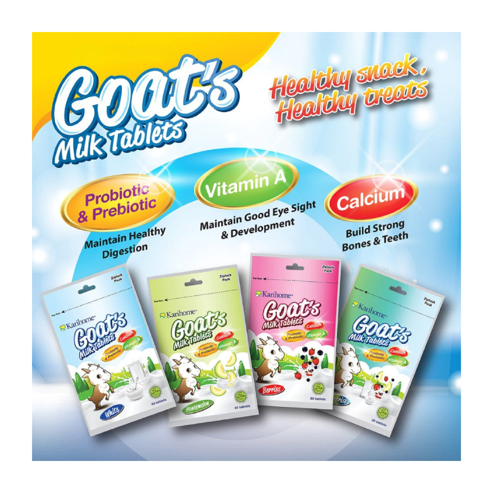 KARIHOME Goat's Milk Sweeties 30's - White, 羊奶糖, Snek Gula Susu Kambing