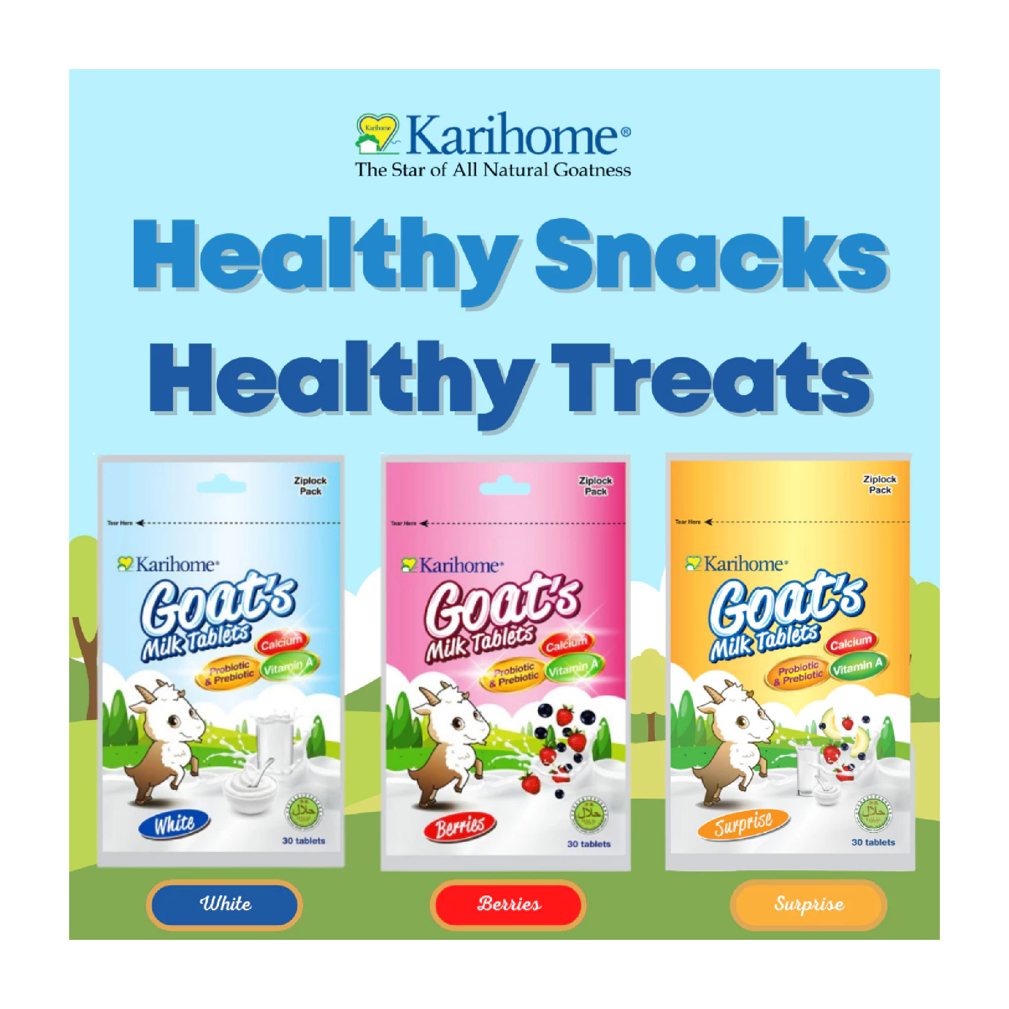 KARIHOME Goat's Milk Sweeties 30's - White, 羊奶糖, Snek Gula Susu Kambing