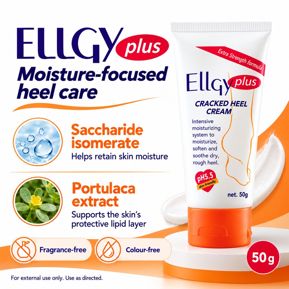 ELLGY Plus Cracked Heel Cream 50g Intensive Foot Moisturiser, Krim Tumit Merekah
