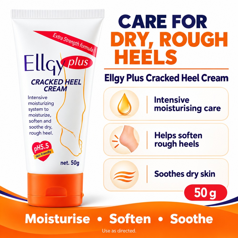 ELLGY Plus Cracked Heel Cream 50g Intensive Foot Moisturiser, Krim Tumit Merekah