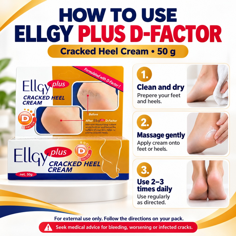 ELLGY Plus Cracked Heel Cream D Factor 50g for Cream Tumit Merekah, Dry Rough Heel Cream