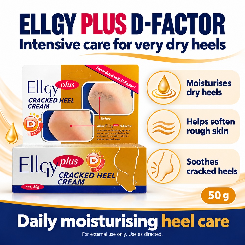 ELLGY Plus Cracked Heel Cream D Factor 50g for Cream Tumit Merekah, Dry Rough Heel Cream