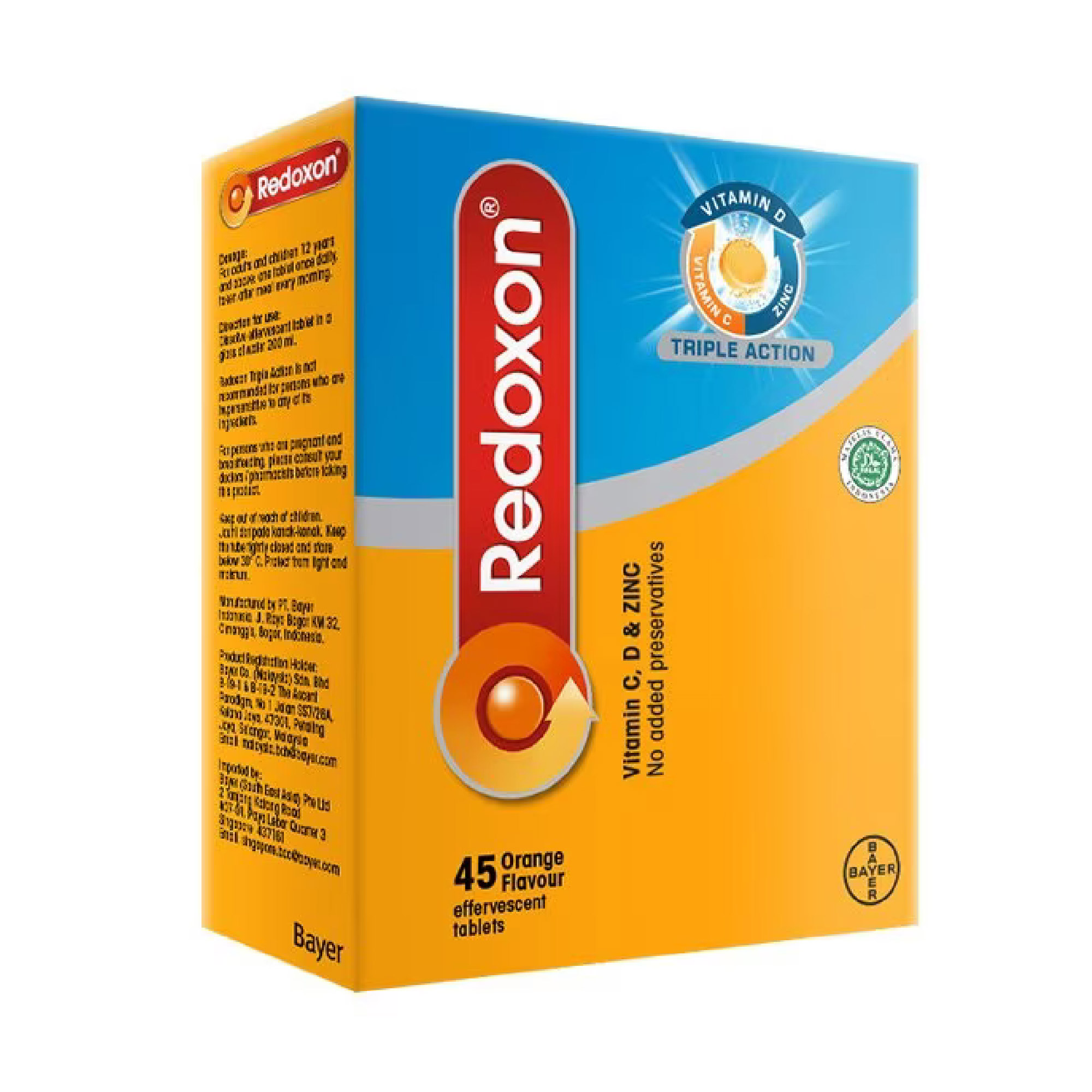 REDOXON Triple Action Effervescent Orange Tablet 45's