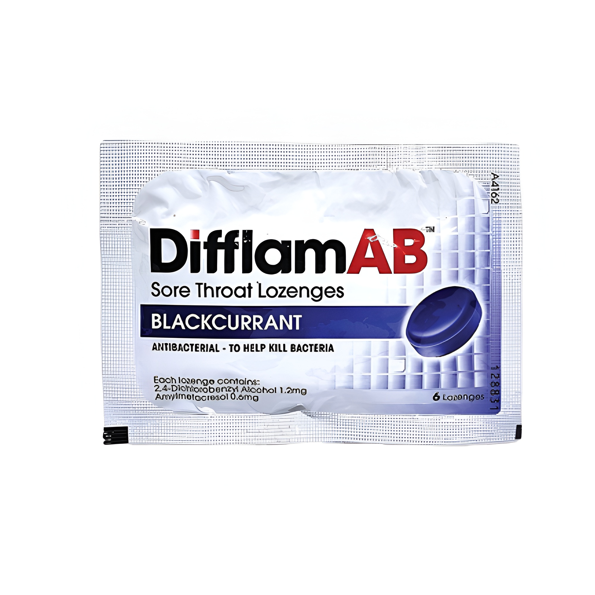 DIFFLAM AB Sore Throat Lozenges 6's - Blackcurrant for Oral Sore Relief, 舒缓喉咙痛片, 咽喉含片