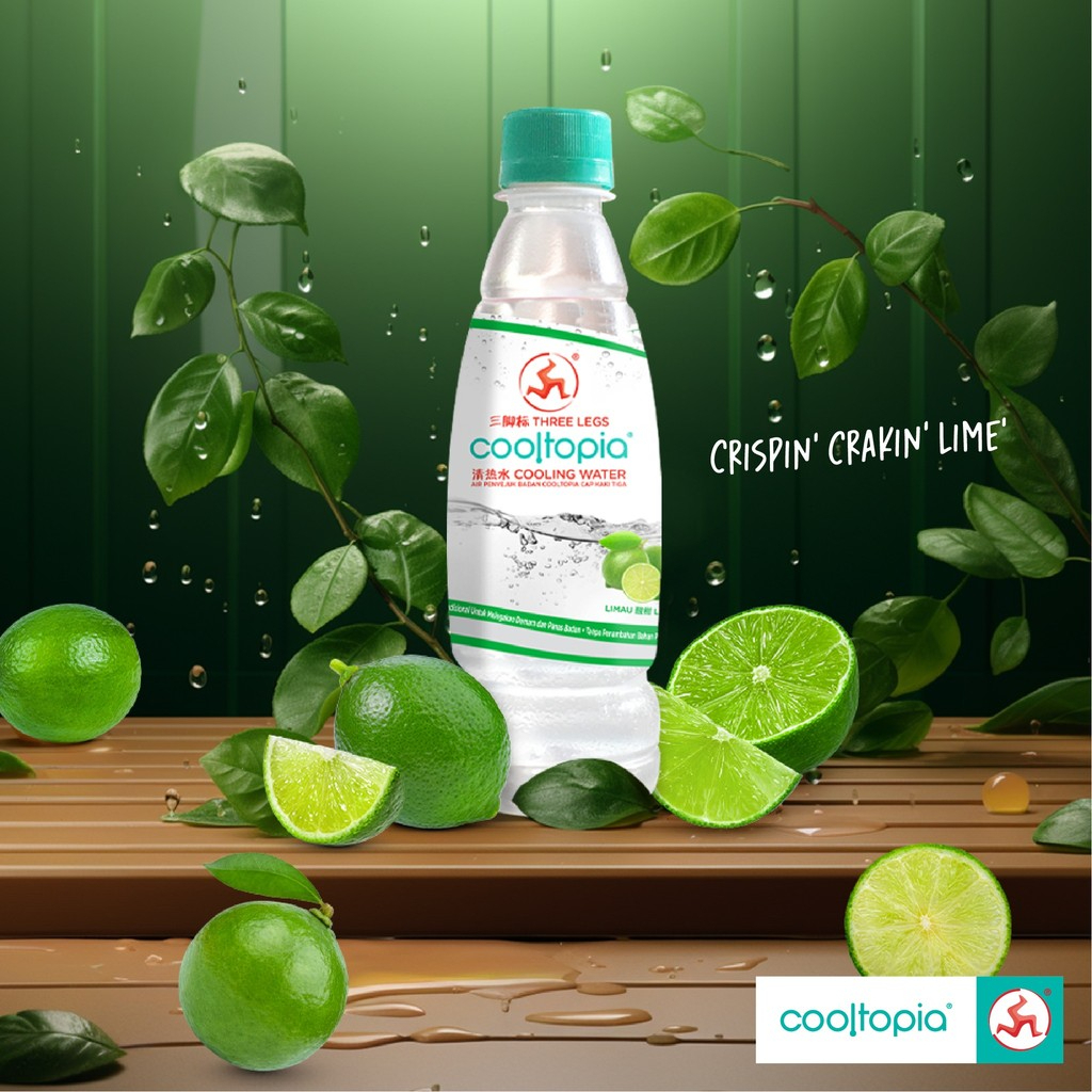 THREE LEGS Cooltopia 320ml - Lime for Refreshing, Cooling Beverage, 三腿草本 清热解暑