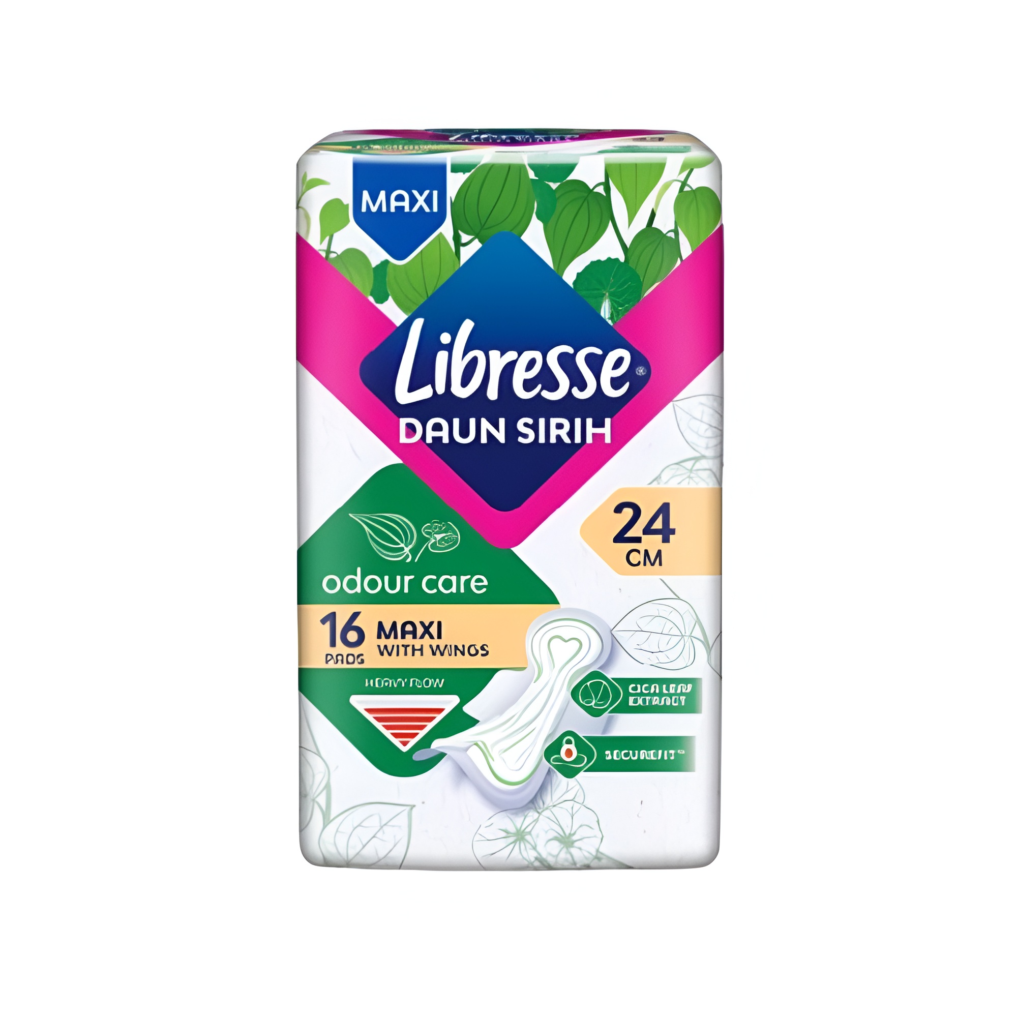 LIBRESSE Odourcare Maxi Wings 24cm 16's, Sanitary Pad, Tuala Wanita