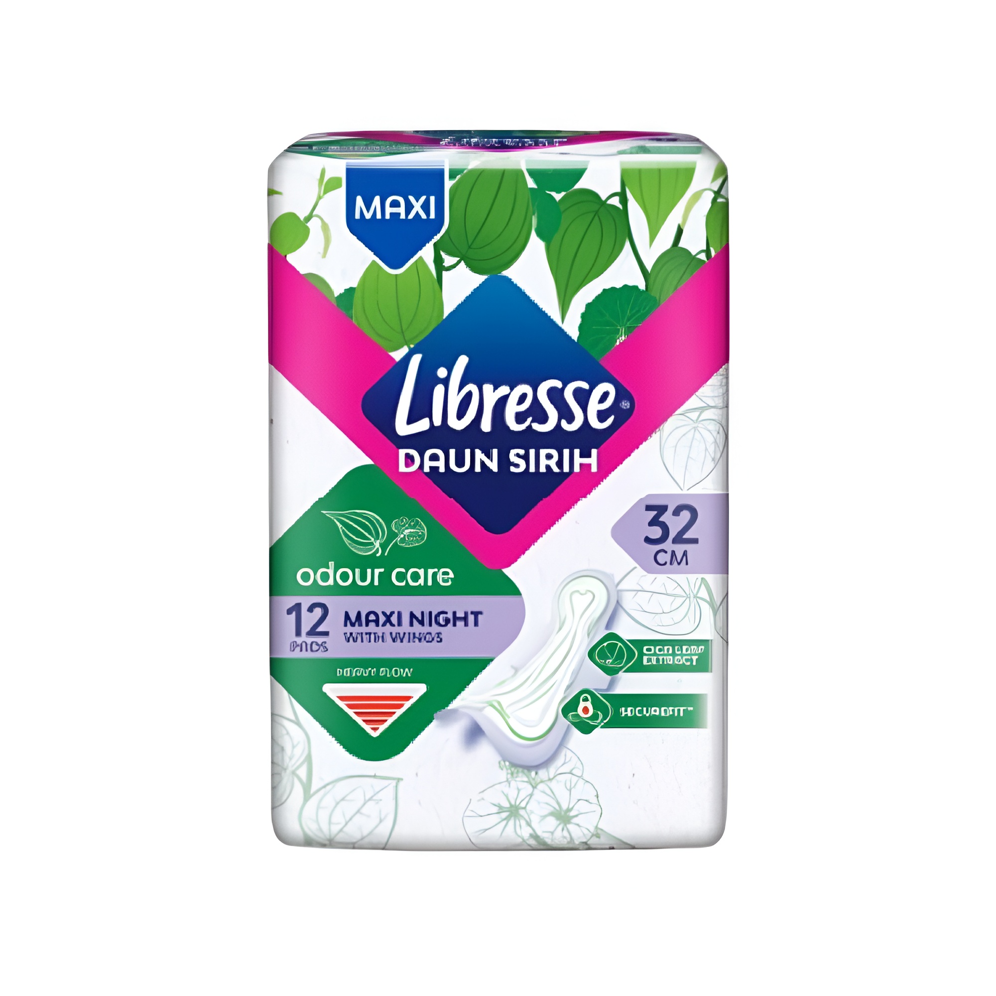 LIBRESSE Odourcare Night Maxi Wings 32cm 12's, Sanitary Pad, Tuala Wanita