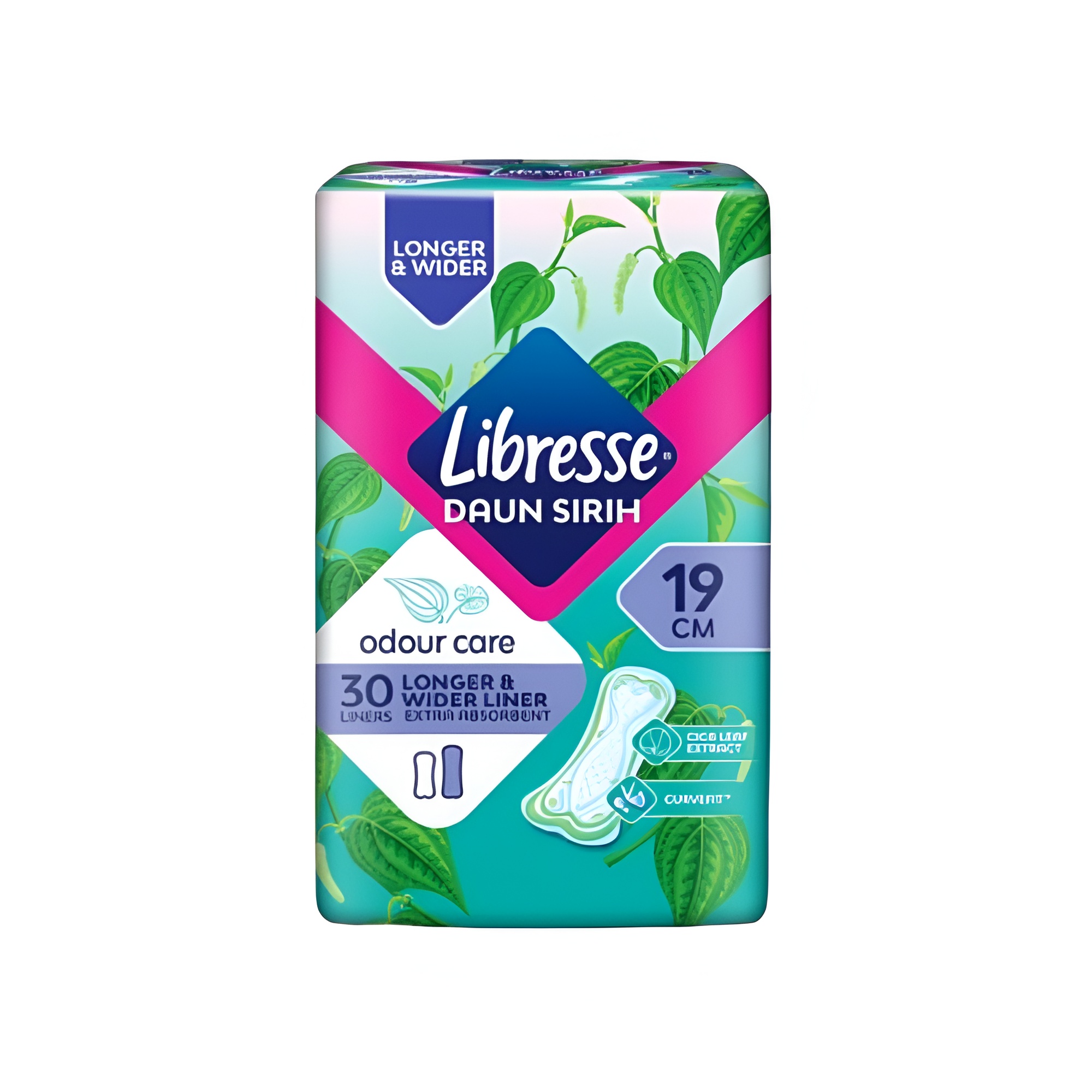 LIBRESSE Odourcare Longer & Wide Slim 30's 19cm, Sanitary Pad, Tuala Wanita