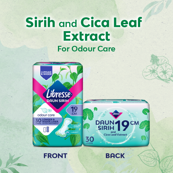 LIBRESSE Odourcare Longer & Wide Slim 30's 19cm, Sanitary Pad, Tuala Wanita