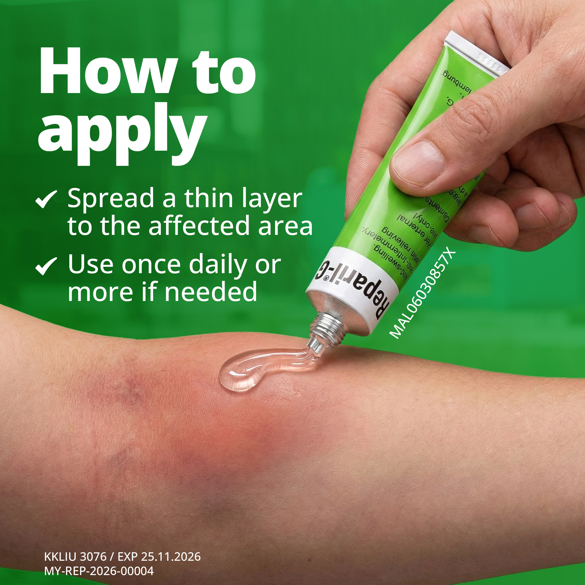 Reparil Gel N, 20g, Reduces Swelling, Inflammation & Pain, Quickly Penetrates to Cool the Painful Area