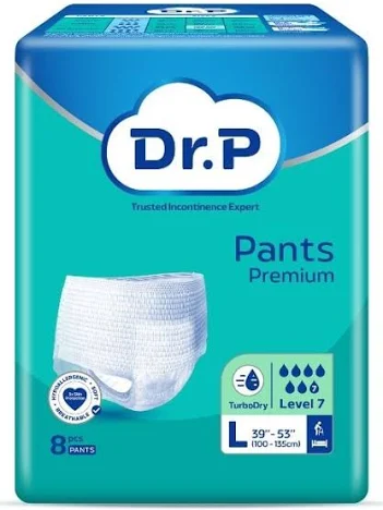 DR.P Premium Level 7 Pants M / L / XL (1 Carton) Adult Diapers Pants Murah, Lampin Dewasa