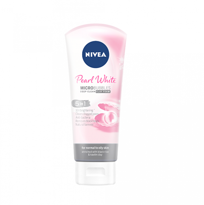 Nivea Extra White Microbubbles Deep Clean Clay Foam 100g (81273) - Pearl White (New)