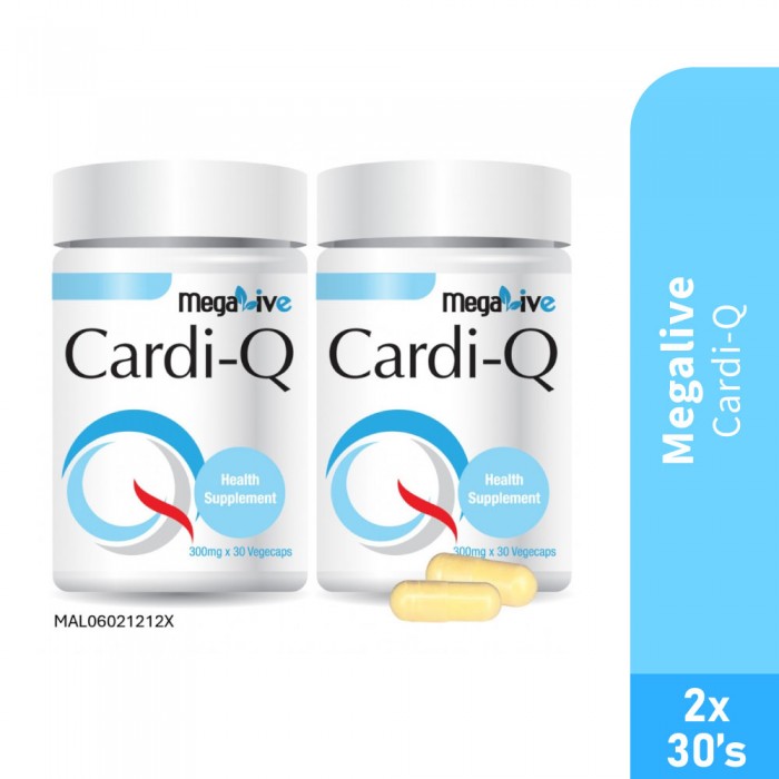 MEGALIVE Cardi-Q 30's X 2 with Coq10, Coenzyme q10, Coq10 Supplement, Q10 Supplement
