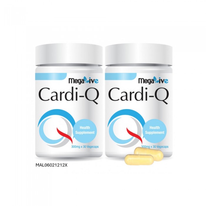 MEGALIVE Cardi-Q 30's X 2 with Coq10, Coenzyme q10, Coq10 Supplement, Q10 Supplement