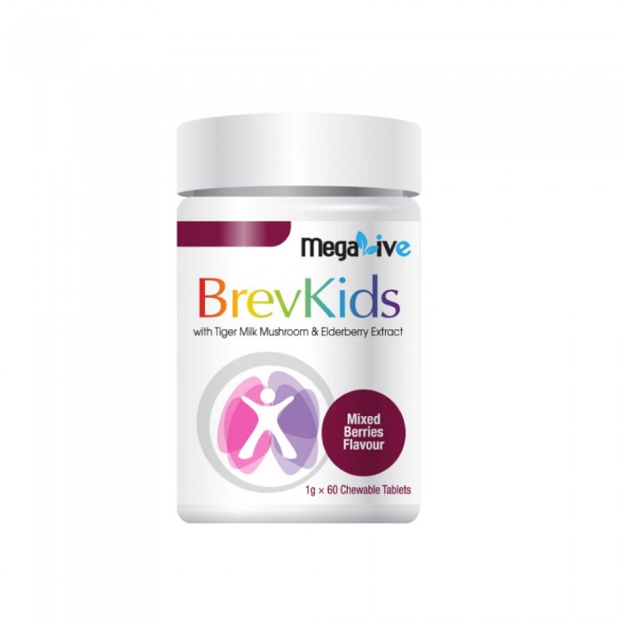 MEGALIVE Brevkids 60's with Tiger Milk Mushroom, Elderberyy, Kids Supplement