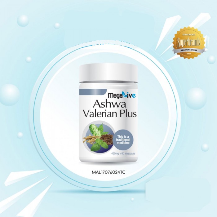 MEGALIVE Ashwa Valerian Plus 60's for Ashwagandha Supplement Original, Sleep Supplement