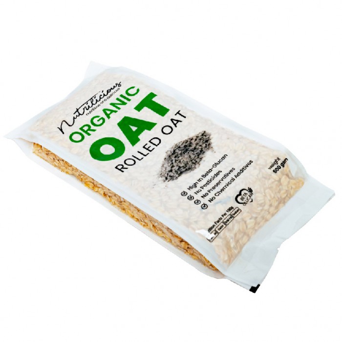 NUTRILICIOUS Rolled Oat Original 500g ( Organic Oat / 麦片 / 燕麦片 / 燕麦 / Rolled Oats Like Quaker Oat )