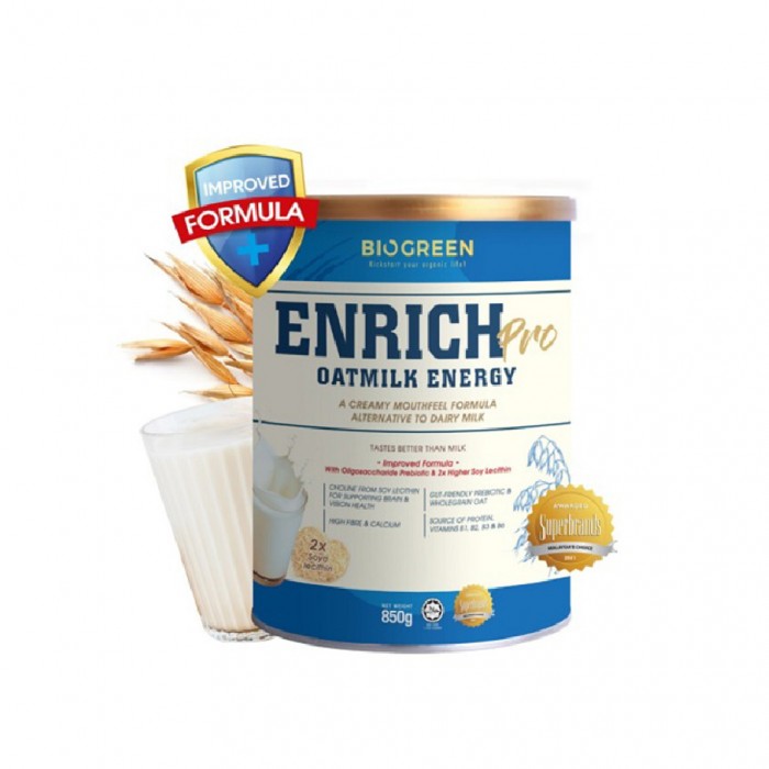 BIOGREEN Enrich Pro Oatmilk Energy 850g X 2 FOC Bowl Set