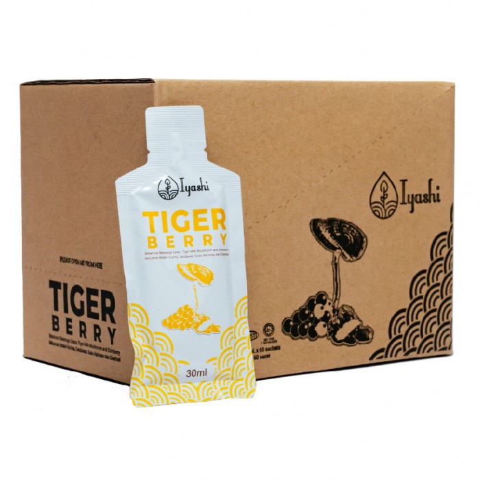 IYASHI Tiger Berry 虎乳芝 Tiger Milk Mushroom Kids & Adults ( Lung Supplement / 补肺 / Relief of Cough & Cold ) 30ml X 60's