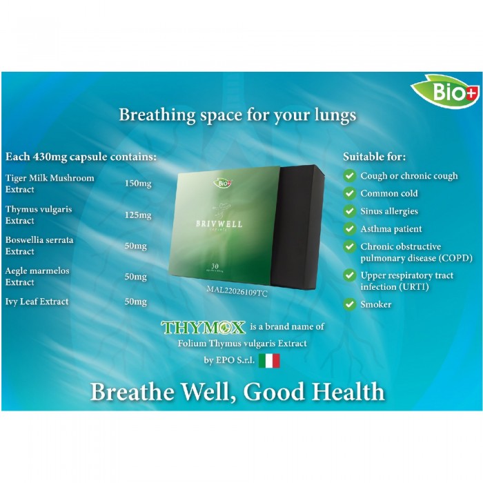 BIO+ Brivwell 10's X 3/ 10's X 3 with FOC cough & antioxidant supplement 抗氧 补肺 保健品 anti inflammatory