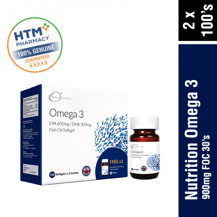Eldon Nutrition Omega 3 900mg 2 x 100's Foc 30's