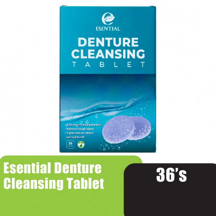 ESENTIAL Denture Cleanser Tables 36pcs ( Pencuci gigi palsu / 假牙清洁片 / 牙套清潔片 like Polident Cleanser )