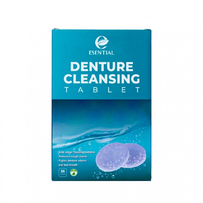 ESENTIAL Denture Cleanser Tables 36pcs ( Pencuci gigi palsu / 假牙清洁片 / 牙套清潔片 like Polident Cleanser )