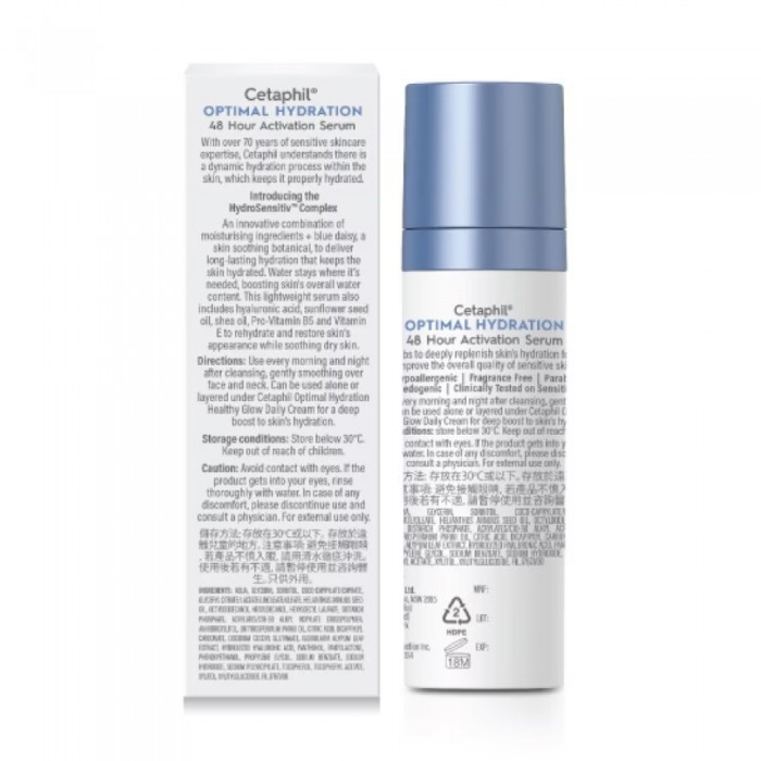 CETAPHIL Optimal Hydration 48h Activation Serum 30ml with Hyaluronic Acid, Sensitive Skin
